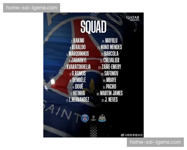 巴黎圣日耳曼公布欧冠大名单，姆巴佩伤愈回归进入名单